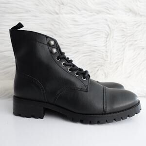 Will's Vegan Store Black Work Lace Up Combat Boot Women 37